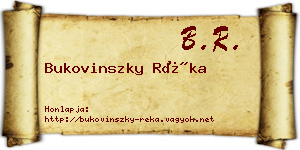 Bukovinszky Réka névjegykártya