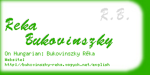 reka bukovinszky business card