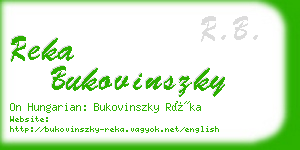 reka bukovinszky business card